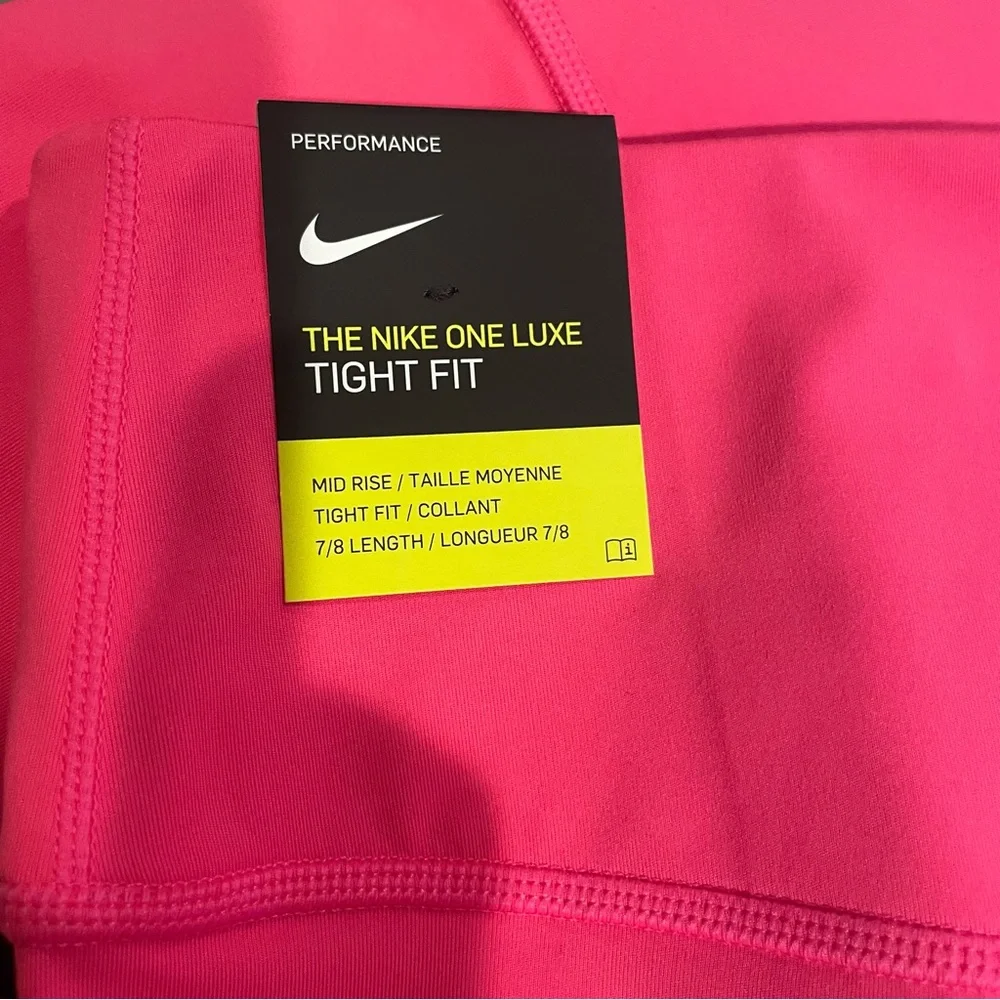 NWT Nike One Luxe Women's Mid-Rise 7/8 Leggings Hyper Pink Medium‎